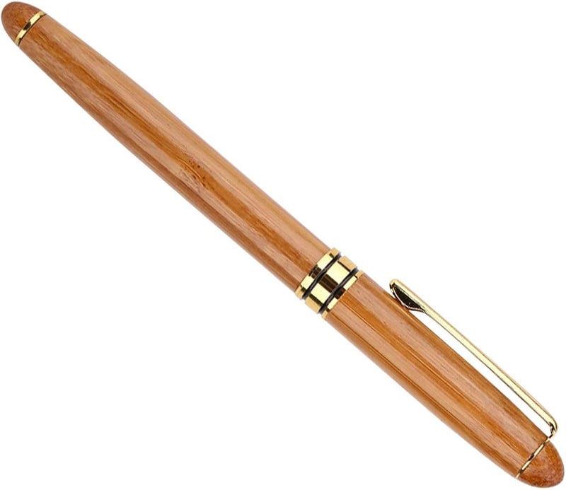 Bewinner Calligraphy Fountain Pen Elegant Broad Nib for Writing Arabic Italic, for Calligraphists Artists Students 0.7mm Piston Ink Bamboo Plywood (Pen tip 1.9mm) - Image 1