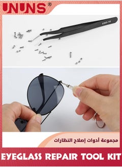 UNUNS Upgrade Eyeglass Repair Kit,6 Screwdrivers,1100 Screws,Curved Tweezer,Nose Pads,Washers,Screw Caps,Microfiber Cloth For Eyeglasses,Sunglasses,Watch Clock Repair  - Image 5