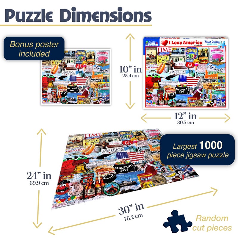 White Mountain Puzzles I Love America - 1000 Piece Jigsaw Puzzle - Image 2