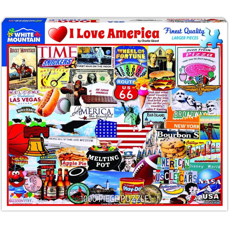 White Mountain Puzzles I Love America - 1000 Piece Jigsaw Puzzle - Image 3