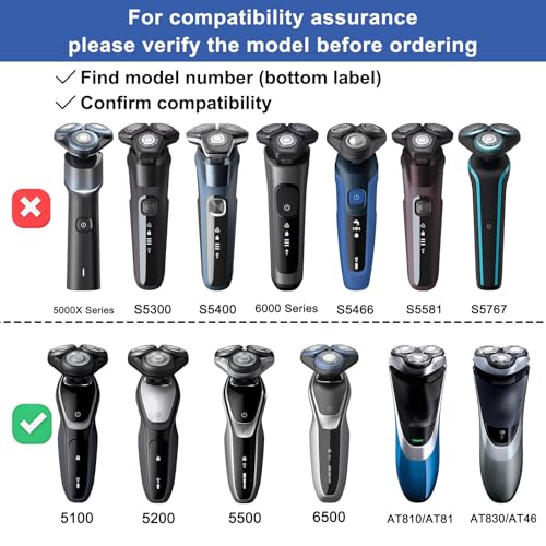 tuokiy SH50 Replacement Heads Compatible with Philips Norelco Series 5000, SH50 Replacement Blades for Philips Norelco Shaver, HQ8 Heads - Image 2