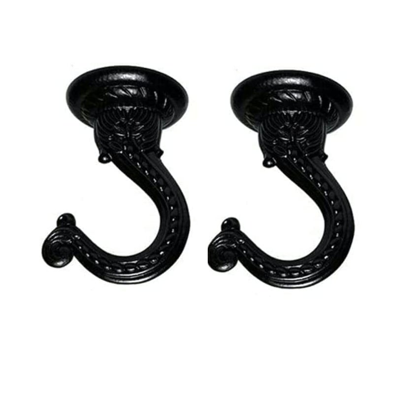 GDQLCNXB 2 Sets 55mm217 Ceiling Metal Ceiling Hooks Heavy Duty Swag Ceiling Hooks with Hardware for Hanging PlantsChandeliersWind ChimesOrnament Black Color