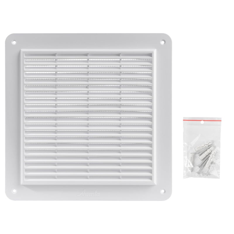 Vent Systems أنظمة التهوية 10 × 10 بوصة غطاء تهوية معدني أبيض متين مع شبك ومصاريع مدمجة تركيب سهل لنظام عودة الهواء وعادم HVAC - Image 1