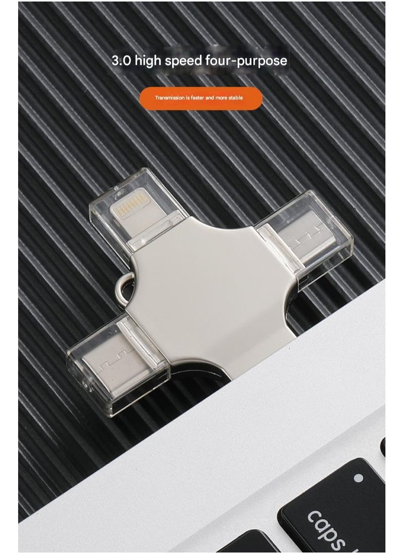 RUKYU 128GB 4 in 1 Multifunction USB Type-C Flash Drive ,Memory Stick Flash with Micro USB Type-C Ports for Android Smart Iphone Pad MacBook and Laptop  - Image 3