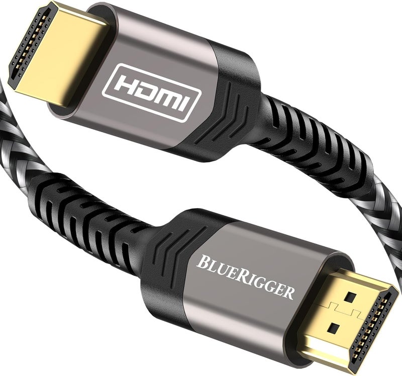 بلو ريجر كابل بلو ريجر HDMI 2.1 8K 3 أقدام (8K 60 هرتز، 48 جيجابت في الثانية، سلك HDMI، HDR10+، HDCP2.3، eARC، مضفر قطني) - كابل HDMI 8K متوافق مع PS5، PS4، Xbox، Apple TV، HDTV، اللابتوب، الكمبيوتر الشخصي - Image 1
