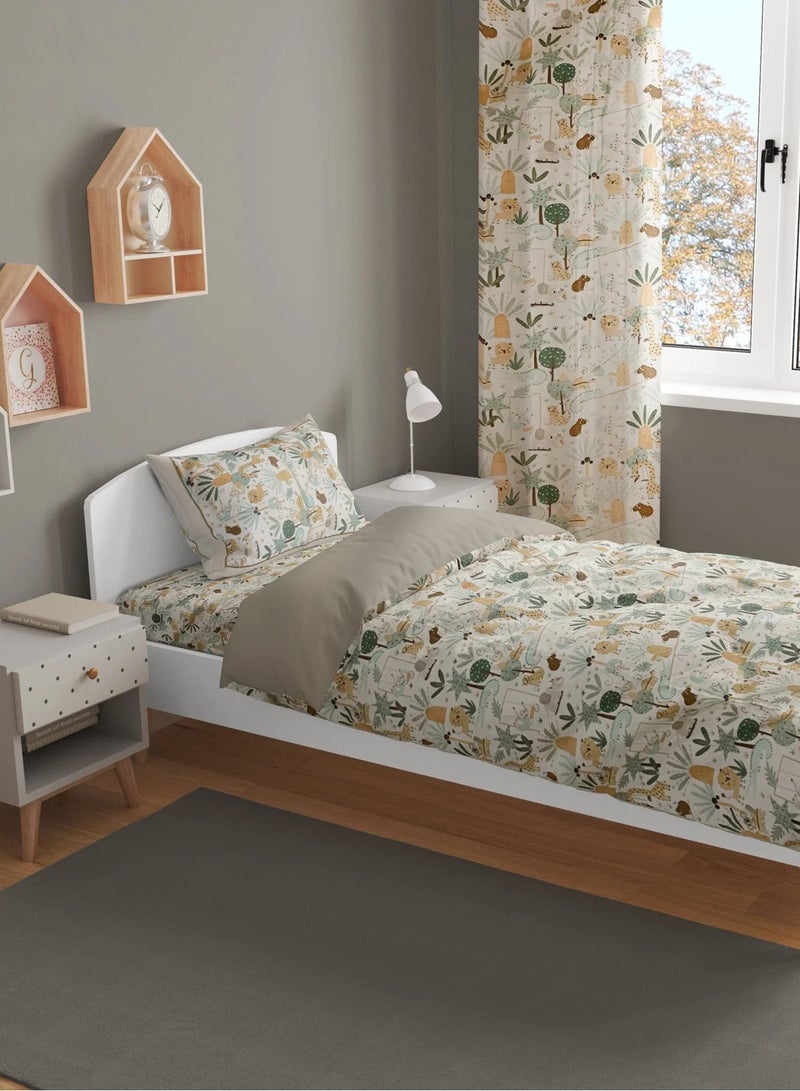 تى ام هوم طقم أطفال الغابة 3 قطع من TM Home – كيس لحاف، كيس مخدة، وملاية استك – قطن طبيعي 100%  - Image 1