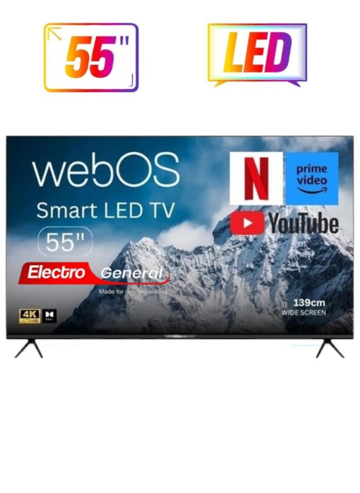 Electro General - 55-Inch Smart LED TV UHD 4K – Model TH-55WBS20 – Cutting-Edge Display, Enhanced Audio, and Advanced Smart Features - Image 1