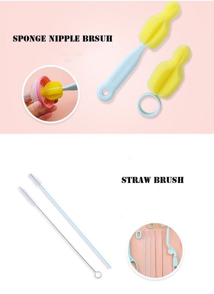 ZCM-HAPPY - 20-Piece 360 Degree Rotating Bottle Cleaning Brush Set for Cleaning Baby Bottles, Pacifiers, Sports Bottles, Vases and Glassware - Image 1