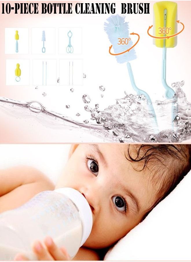ZCM-HAPPY - 20-Piece 360 Degree Rotating Bottle Cleaning Brush Set for Cleaning Baby Bottles, Pacifiers, Sports Bottles, Vases and Glassware - Image 1