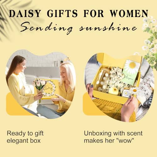 Frerdui Daisy Gifts for Women, Gift Baskets for Women, Cute Unique Birthday Gifts for Woman Best Friend, Inspirational Gifts for Woman, Daisy Themed Gift for Her Teen Girl Sister Friendship - Image 2