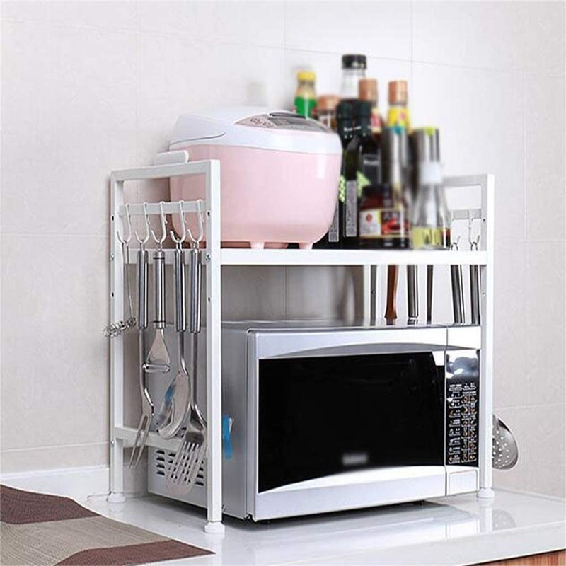 INDIDECOR INDIDECOR 35520 Kitchen Shelf Black Metal Kitchen Shelf Microwave Oven Oven Seasoning Dish Rack Creative Fashion Family Kitchen Storage Rack Bearing 50kg White Made in India  - Image 2