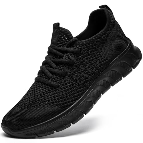 YRLTYO Mens Tennis Shoes Running Sneaker Slip On Walking Gym Workout Athletic Breathable Lightweight Jogging Casual Sport Shoes Black Size 7 - Image 1