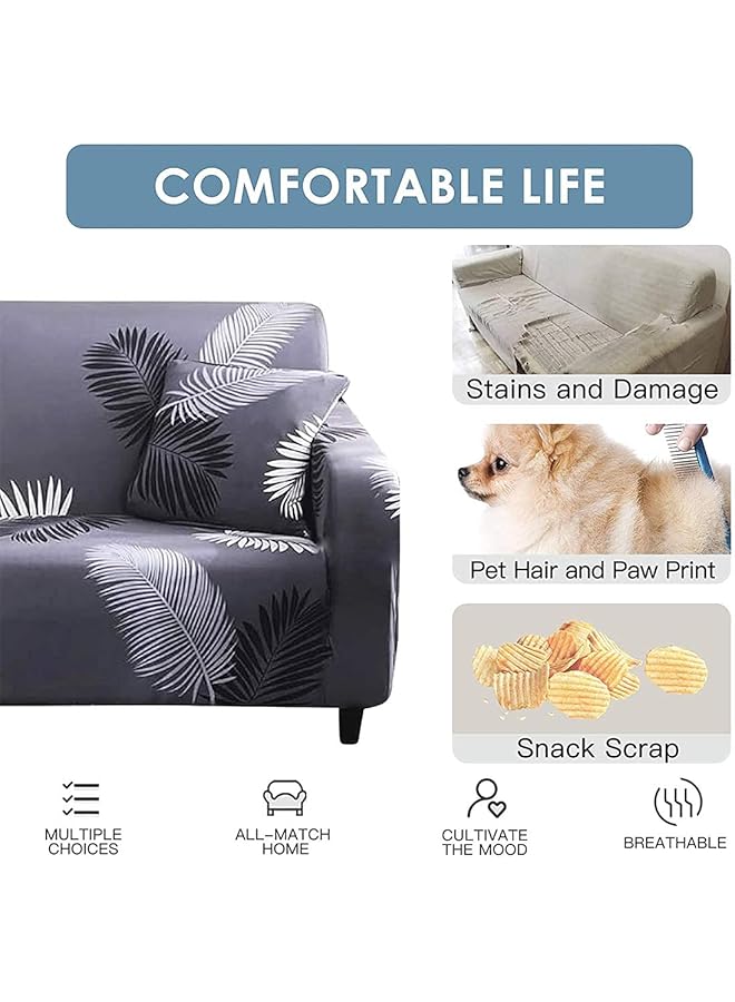 erorex Stretch Sofa Cover Printed Pattern Seat Couch Cover For 1 Cushion Couch 1 Piece Furniture Protector For Living Room Pets Sofa 3 Seater - Image 2