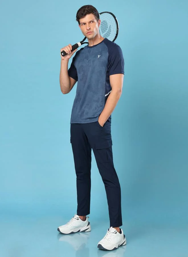 Technosport Solid Relaxed Fit Cargo Trackpants with Duracool+ by Styli