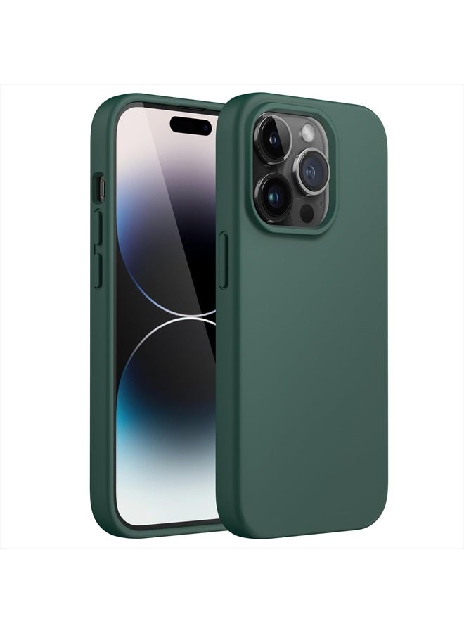 Jetech Silicone Case for iPhone 14 Pro Max 6.7-Inch, Silky-Soft Touch Full-Body Protective Phone Case, Shockproof Cover with Microfiber Lining (Midnight Green) - Image 1