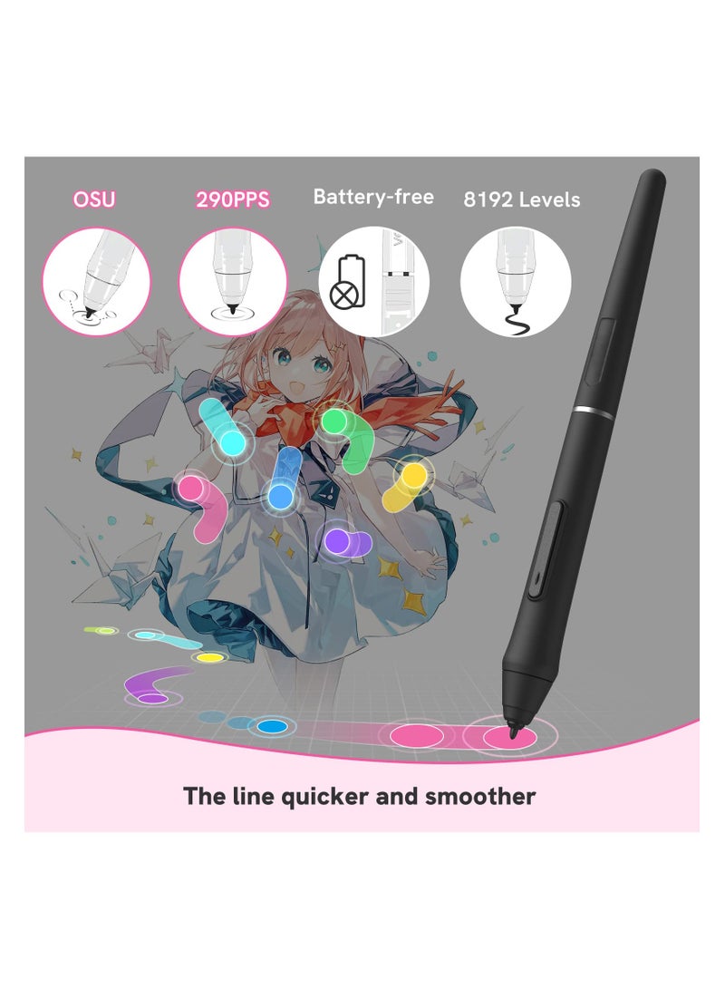 SYOSI جهاز لوحي للرسم OSU Tablet، أجهزة لوحية محمولة للرسومات الحاسوبية مزودة بـ 4 مفاتيح اختصار و8192 مستوى وقلم شاشة بدون بطارية، جهاز لوحي رقمي مقاس 4 × 3 بوصات متوافق مع Windows/Mac/Linux/Android للعبة OSU  - Image 2