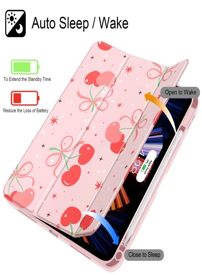 May Chen for iPad (A16) 11th Generation Case 11 Inch 2025, iPad 10th Gen Case 2022 10.9 inch, Built-in Pencil Holder with Shockproof Cover Clear Transparent Back Shell Auto Wake/Sleep, Coquette cherry - Image 3