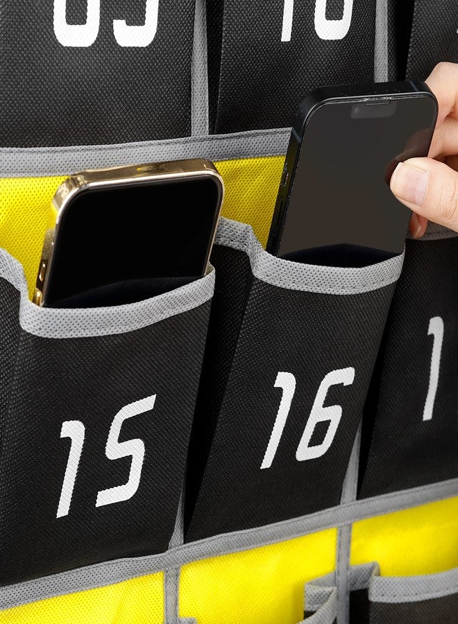 Loghot Classroom Accessories Closet Pocket Chart for Cell Phones Holder Wall Door Hanging Organizer (30 Pockets Black) - Image 4