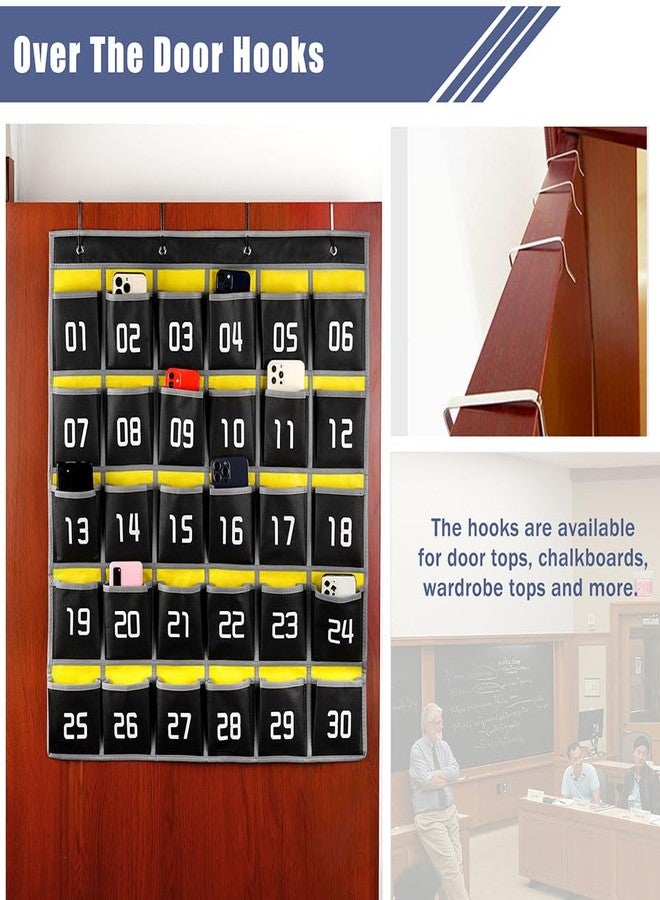 Loghot Classroom Accessories Closet Pocket Chart for Cell Phones Holder Wall Door Hanging Organizer (30 Pockets Black) - Image 5