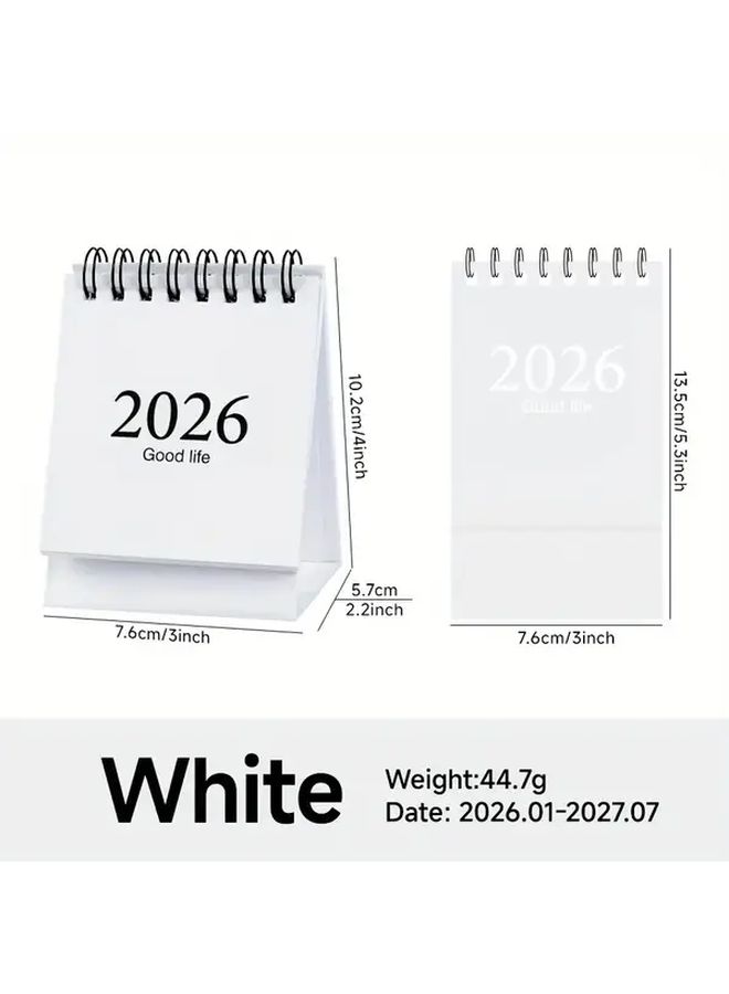2026 Blue Mini Desktop Calendar Minimalist Morandi Style Weekly Monthly View - Image 5