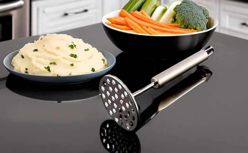 COVETKART Stainless Steel Potato mashers Whisker, Hand Tool Stainless Steel Mini Kitchen Whisk with Pav Bhaji Masher Best Kitchen Tool Combo for Your Home (Whisk 25CM and Masher 20CM) - Image 4