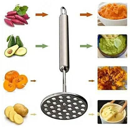 COVETKART Stainless Steel Potato mashers Whisker, Hand Tool Stainless Steel Mini Kitchen Whisk with Pav Bhaji Masher Best Kitchen Tool Combo for Your Home (Whisk 25CM and Masher 20CM) - Image 5