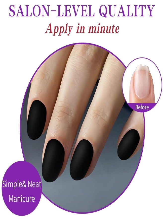 Lifextol 120pc Matte Black Almond Press on Nails Short Oval Fake Nails Press ons with Glue&Sticky Tab, 12 Sizes Acrylic Nails Press on Nails Almond Black Nails Glue on Nail Tips Artificial Fingernail - Image 3