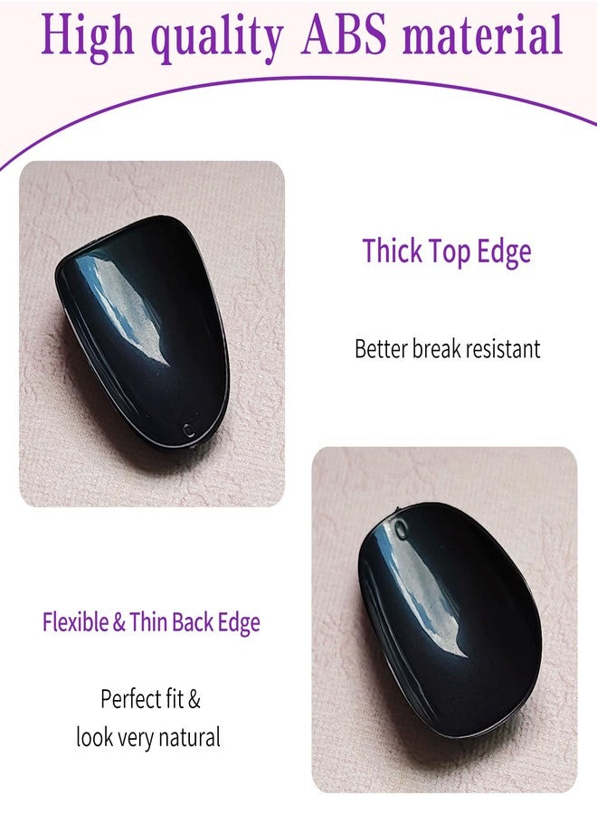 Lifextol 120pc Matte Black Almond Press on Nails Short Oval Fake Nails Press ons with Glue&Sticky Tab, 12 Sizes Acrylic Nails Press on Nails Almond Black Nails Glue on Nail Tips Artificial Fingernail - Image 4