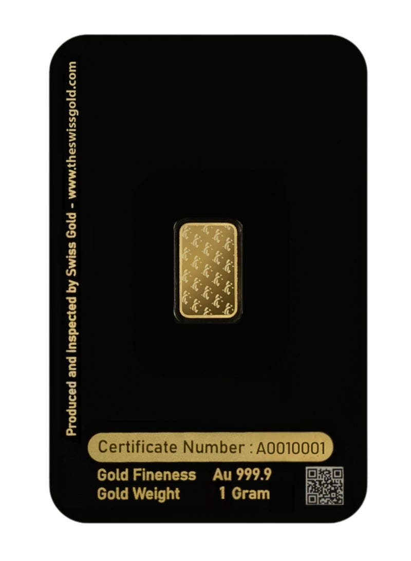 سويس جولد سبيكة ذهب سويس جولد 1 جرام 24 قيراط (999.9%) ذهب نقي - Image 1