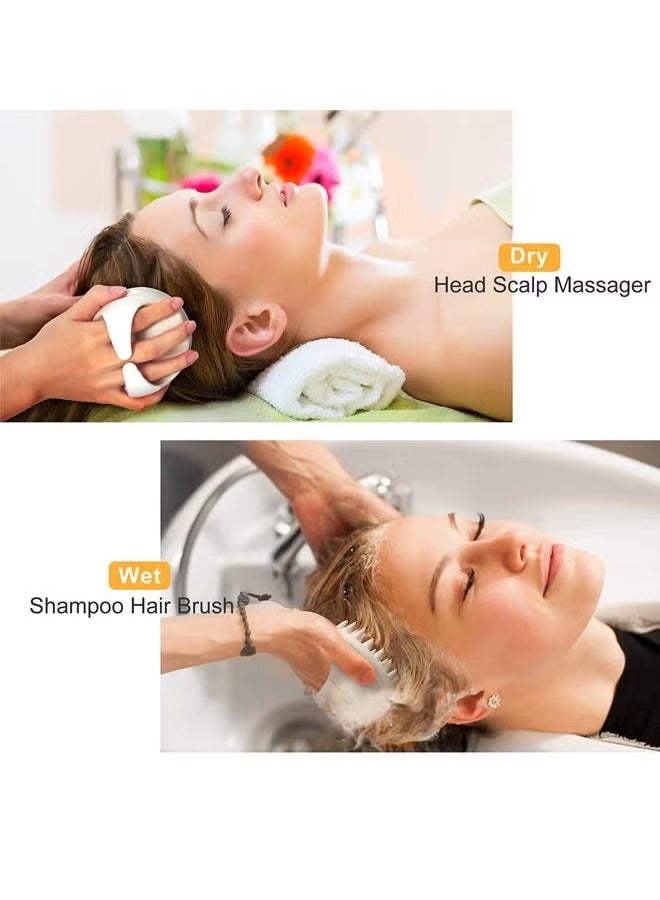 إسكدنيا فرشاة شامبو لتدليك فروة الرأس، فرشاة فروة الرأس لغسل الشعر وتدليك فروة الرأس لنمو الشعر، منظف / مقشر فروة الرأس بشعيرات ناعمة لإزالة القشرة، مدلك الرأس للرطب والجاف - Image 4