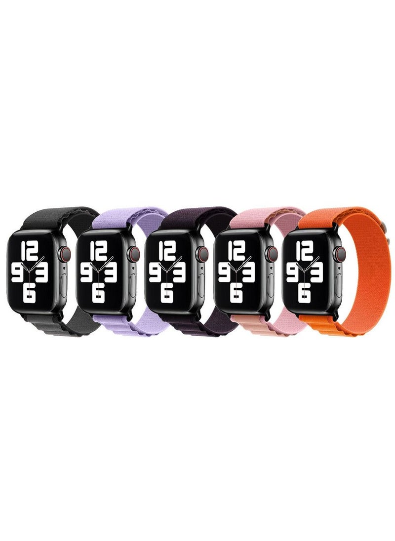 CATANES - 5 Pack Of Apple Watch Alpine Loop Band 38mm 40mm 41mm Women Men Adjustable with Metal G-Hook Strap for iWatch Series 7/SE/6/5/4/3/2/1 Multicolour - Image 1
