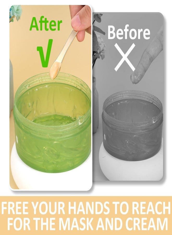 Styquenzer 8 قطع أداة سباتولا مكياج معدنية، سباتولا للعناية بالبشرة صغيرة، سباتولا لوشن، سباتولا تجميلية، سباتولا قابلة لإعادة الاستخدام للكريم، اللوشن والقناع (فضي، ذهبي، وردي ذهبي) - Image 5