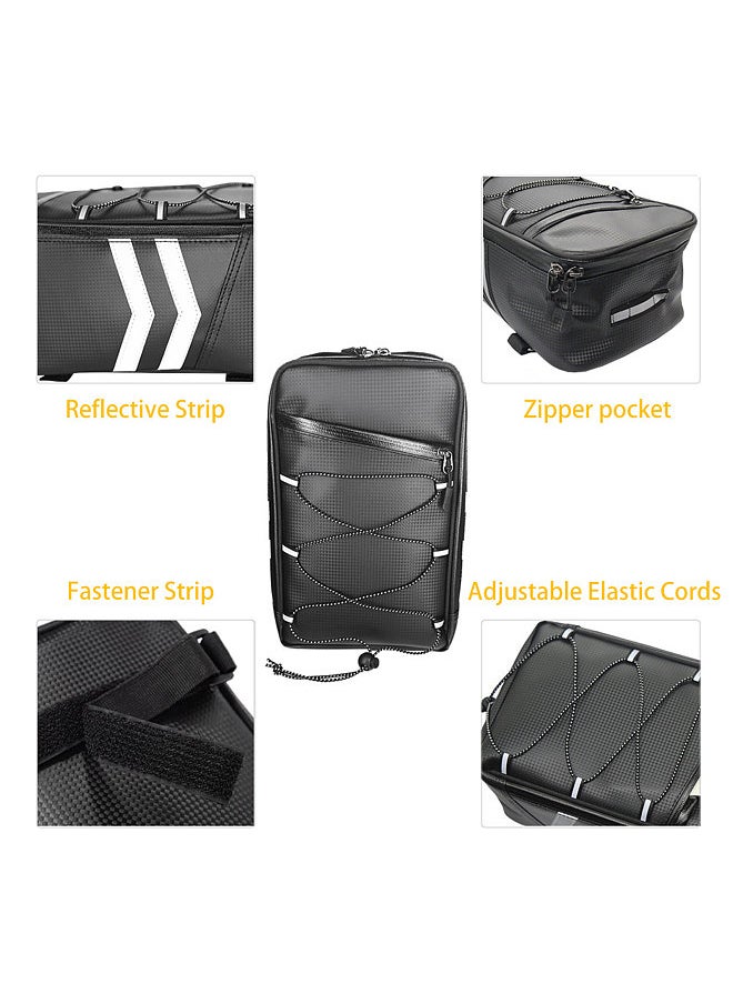 Generic Bike Rack Rear Carrier Bag, Trunk Bag, PU Leather, Waterproof, 9L Large Capacity  - Image 5