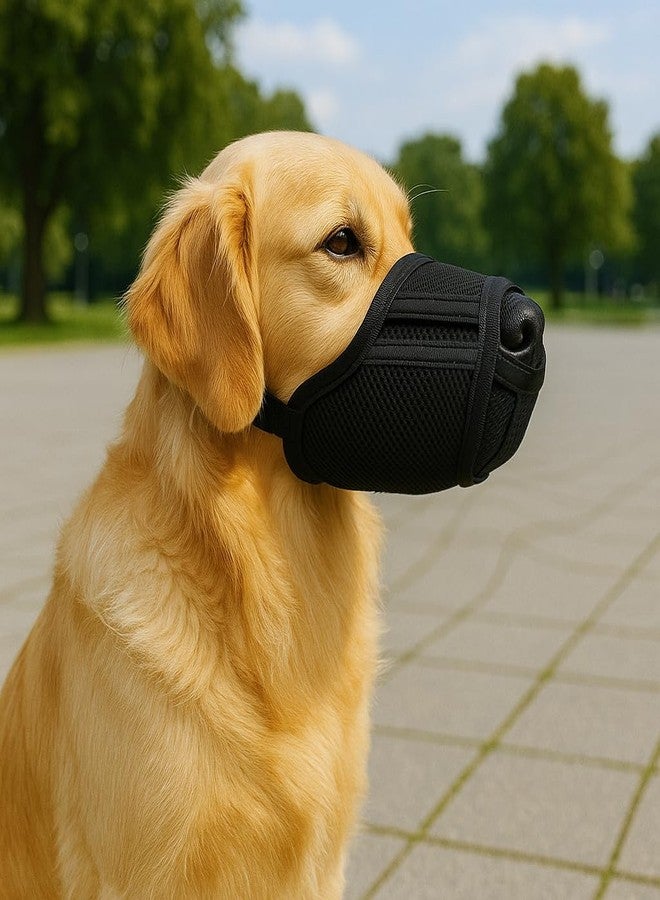 Colenumone Dog Muzzle Breathable Air-Mesh 3D – Mesh Soft Muzzle for Small Medium Large Sized Dogs, Adjustable for No Bark, Scavenging, Licking & Chewing, Prevent Biting(Black-M) - Image 5
