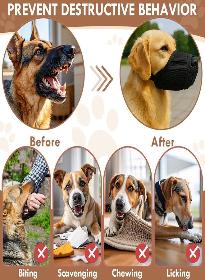 Colenumone Dog Muzzle Breathable Air-Mesh 3D – Mesh Soft Muzzle for Small Medium Large Sized Dogs, Adjustable for No Bark, Scavenging, Licking & Chewing, Prevent Biting(Black-M) - Image 3