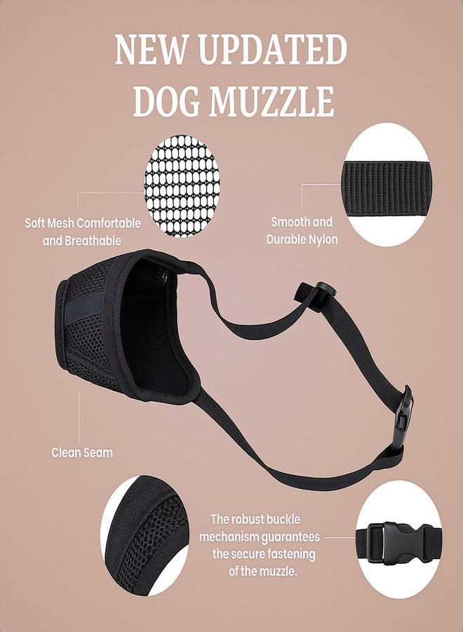 Colenumone Dog Muzzle Breathable Air-Mesh 3D – Mesh Soft Muzzle for Small Medium Large Sized Dogs, Adjustable for No Bark, Scavenging, Licking & Chewing, Prevent Biting(Black-M) - Image 4