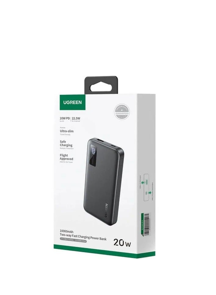 UGREEN ECO UGREEN 10000mAh Power Bank, Fast Charging Portable Battery Pack, Compact Design, Safe & Reliable Charging, Model PB311 (25742) – Black - Image 2