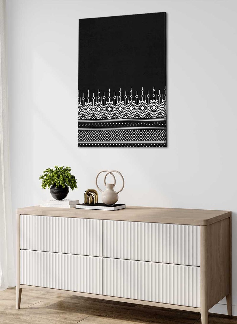 LOWHA Canvas Wall Art Stretched Over Wooden Frame with Saudi Inspired Pattern - Image 1