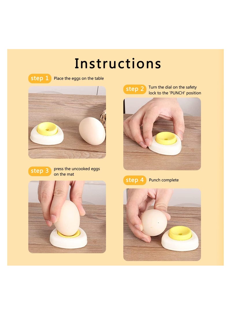SOLARAE 2Pcs Egg Piercer for Raw Eggs with Magnetic Base and Safety Lock Hard Boiled Egg Peeler Egg Pricker to Get a Good Hard Boiled Egg Easy Egg Peeler Kitchen Gadget - Image 2
