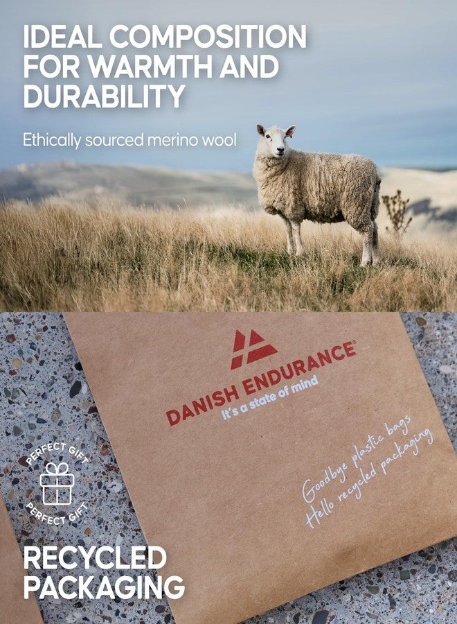 دانيش إنديورانس جوارب تزلج من صوف ميرينو من دانيش إندورانس، ضغط من 18 إلى 23 ملم زئبق، مبطنة لحماية الساق، للرجال والنساء، للجنسين، لون كاكي، مقاس كبير - Image 5