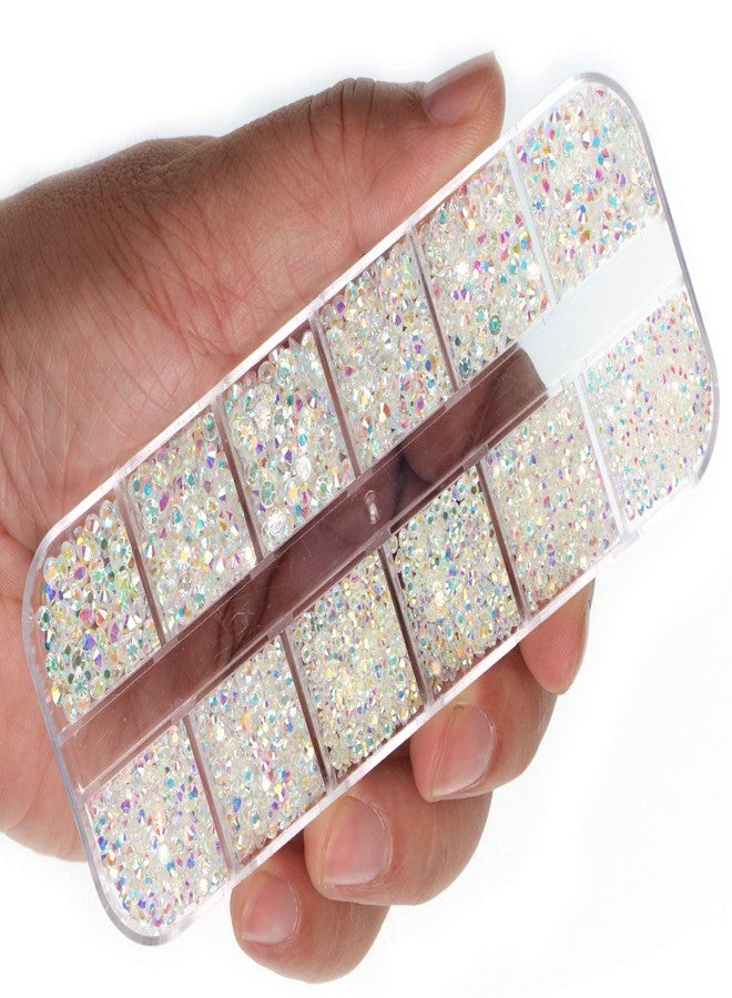 LPBeads مجموعة LPBeads من 3456 قطعة، 6 أحجام، أحجار الراين الكريستالية المستديرة ذات الظهر المسطح من بارادايس، مثالية للأعمال اليدوية، وفن الأظافر، ومكياج الوجه، والملابس، والأعمال اليدوية، مع ملقط وقلم التقاط. - Image 2