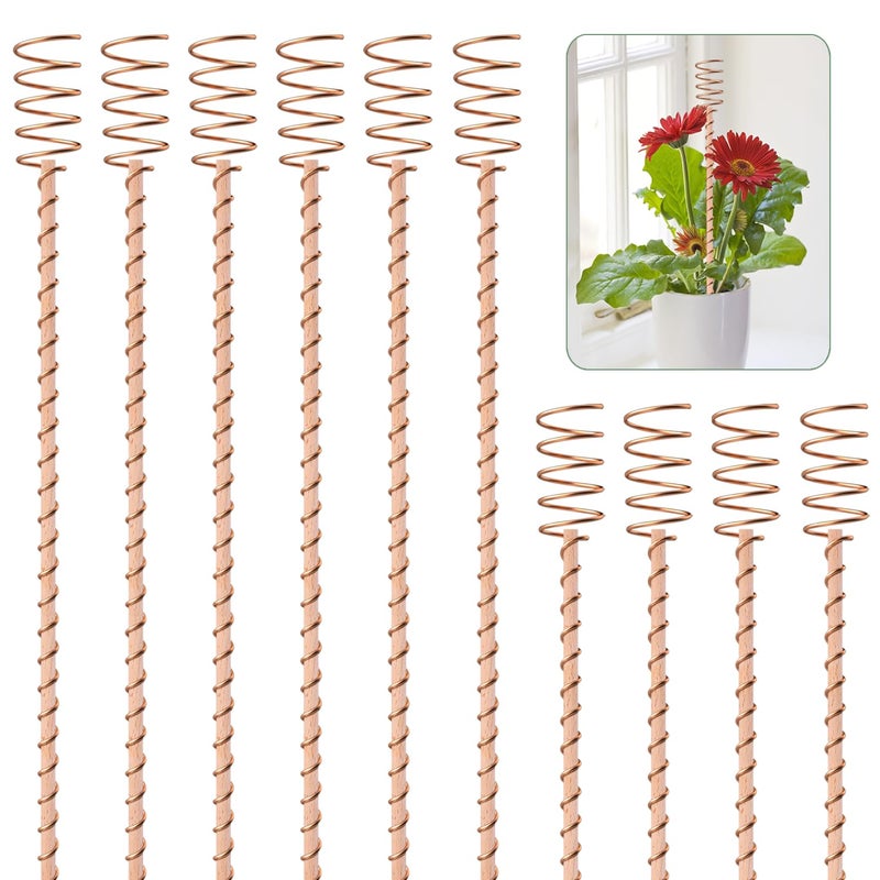 Dayimado 18 Pack 17" Electroculture Plant Stakes, Long Copper Garden Stakes, Electroculture Copper Coil Antennas for Growing Garden, High-Yield, Eco-Friendly - Image 1