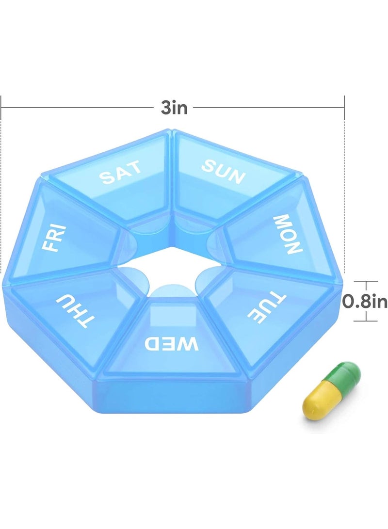 Daily Pill and Vitamin Organizer, Daily Pill Dispenser, Travel and Bag Friendly - 1 Pack - Image 2