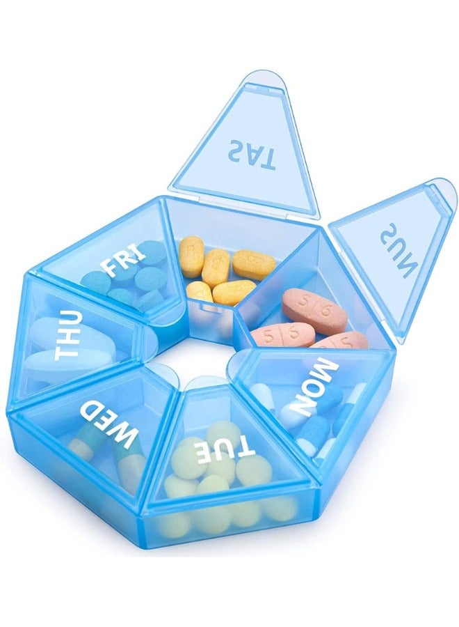 Daily Pill and Vitamin Organizer, Daily Pill Dispenser, Travel and Bag Friendly - 1 Pack - Image 1