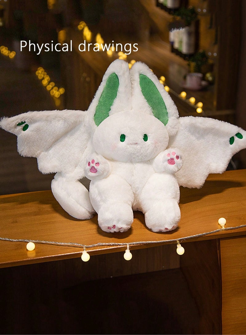 1pc Bat Rabbit Plush Toy – Soft Winged Bunny Stuffed Animal with Green Accents, Big Ears, Cute Eyes, and Cozy Polyester Material – Perfect Easter, , and Birthday Gift, Kawaii Cuddly Toy, Home Décor, - Image 2