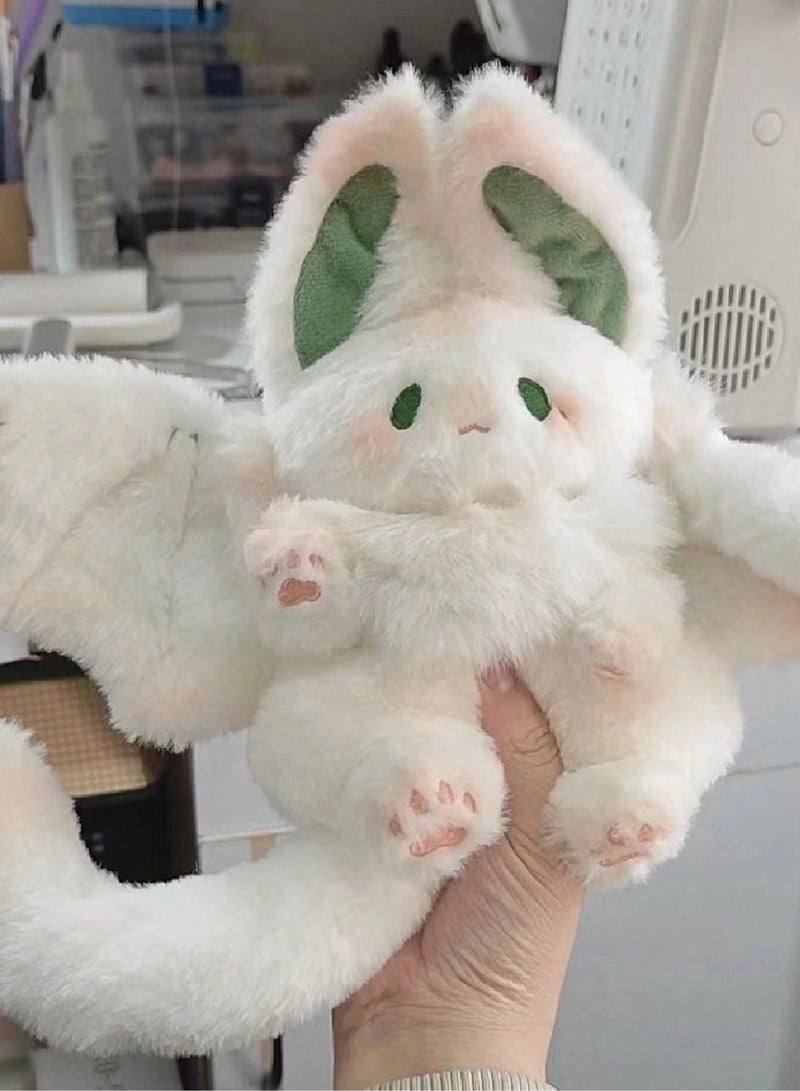 1pc Bat Rabbit Plush Toy – Soft Winged Bunny Stuffed Animal with Green Accents, Big Ears, Cute Eyes, and Cozy Polyester Material – Perfect Easter, , and Birthday Gift, Kawaii Cuddly Toy, Home Décor, - Image 1