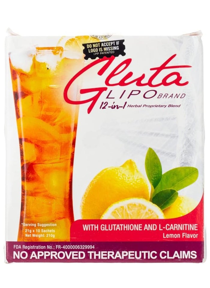 Glutalipo  - Whitening and slimming juice, 21 gm x 10 sachets - Image 1