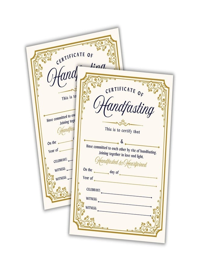 Lashicorn Handfasting Union Ceremony Certificate Cord Ribbon 6pk 8.5x11” on Linen Commitment Bound Celtic Medieval Secret Partner Parchment Marriage - Image 1
