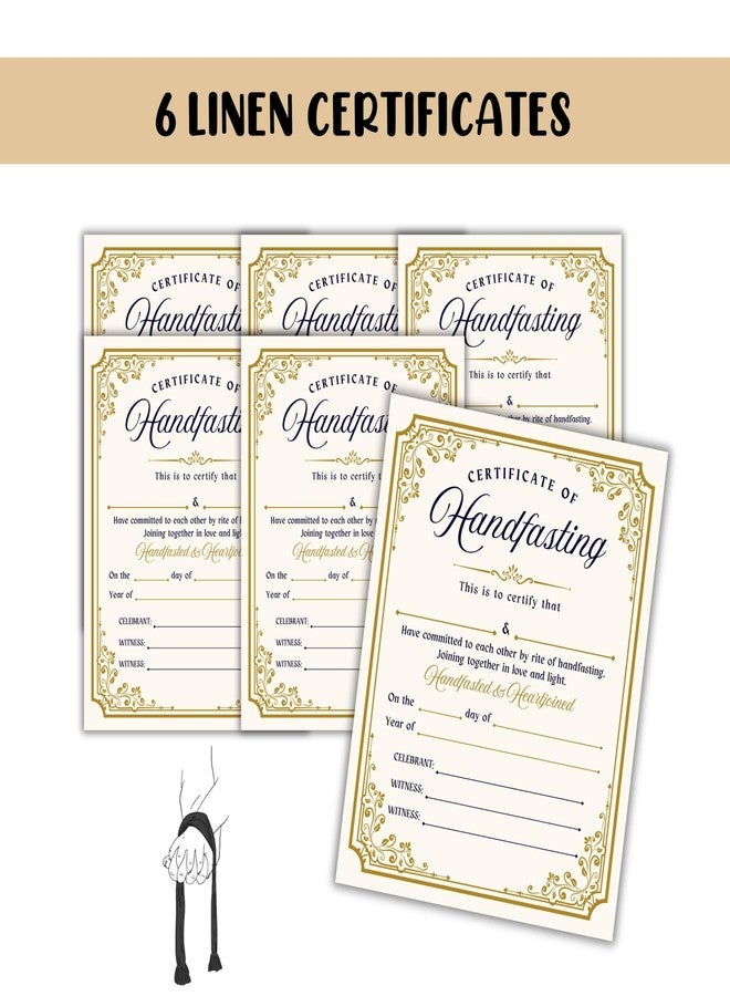 Lashicorn Handfasting Union Ceremony Certificate Cord Ribbon 6pk 8.5x11” on Linen Commitment Bound Celtic Medieval Secret Partner Parchment Marriage - Image 2