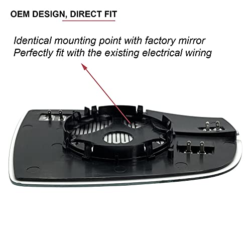 SKARUMMER Driver Left Side Mirror Replacement for 2012-2018 Ford Focus Side Mirror Glass - Side View Heated Convex Mirror Glass with Rear Holder, Replace CM5Z-17K707-H - Image 4